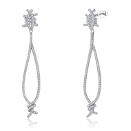 Picture of Low Cost Platinum Plated Fashion Dangle Earrings with Low Cost
