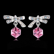 Picture of Stylish Small Pink Dangle Earrings