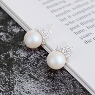 Show details for Fashion White Stud Earrings at Unbeatable Price