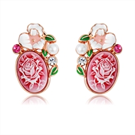 Picture of Zinc Alloy Pink Stud Earrings at Super Low Price