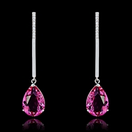 Picture of Fashionable And Modern Single Stone Platinum Plated Drop & Dangle