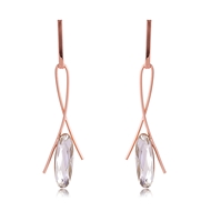 Picture of Zinc Alloy Artificial Crystal Dangle Earrings from Certified Factory