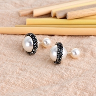 Show details for Need-Now Black Swarovski Element Stud Earrings from Editor Picks