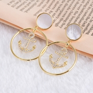 Show details for High Quality Delicate Gold Plated Dangle Earrings in Flattering Style