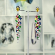 Picture of Designer Platinum Plated Cubic Zirconia Dangle Earrings Online