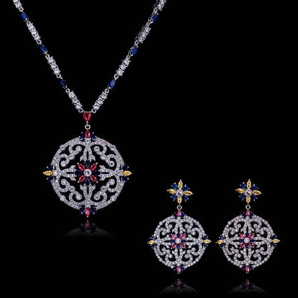 Picture of Distinctive Red Luxury Necklace and Earring Set with Low MOQ