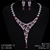 Picture of Impressive Red Platinum Plated Necklace and Earring Set with Low MOQ