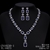 Picture of Copper or Brass Platinum Plated Necklace and Earring Set with Unbeatable Quality