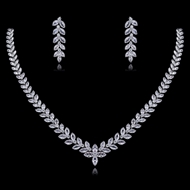 Picture of Staple Big Platinum Plated Necklace and Earring Set