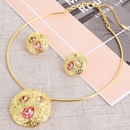 Show details for Wholesale Gold Plated Dubai Necklace and Earring Set with No-Risk Return
