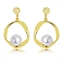 Show details for Trendy Gold Plated Artificial Pearl Dangle Earrings with No-Risk Refund