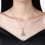 Picture of Unique Cubic Zirconia Platinum Plated Pendant Necklace