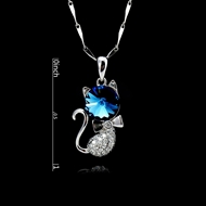 Picture of 925 Sterling Silver Blue Pendant Necklace Factory Supply