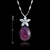 Picture of Hypoallergenic Purple Platinum Plated Pendant Necklace As a Gift