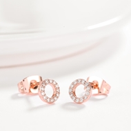 Picture of Copper or Brass White Stud Earrings From Reliable Factory