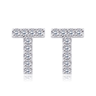 Picture of Great Cubic Zirconia Platinum Plated Stud Earrings
