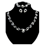 Picture of Cute Designed Zine-Alloy Platinum Plated 3 Pieces Jewelry Sets