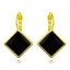 Show details for Fast Selling Black Enamel Hoop Earrings with No-Risk Return