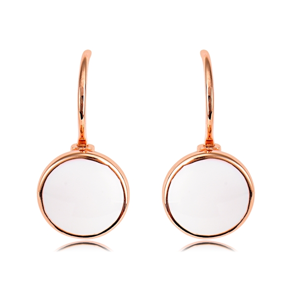 Picture of Trendy Rose Gold Plated Enamel Hoop Earrings with No-Risk Refund