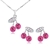 Picture of Brand New Pink Swarovski Element Necklace and Earring Set Factory Supply