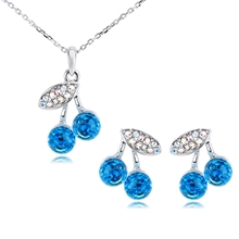 Show details for Trendy Platinum Plated Fashion Necklace and Earring Set with No-Risk Refund