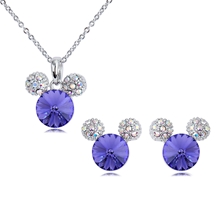Show details for Shop Platinum Plated Fashion Necklace and Earring Set with Wow Elements