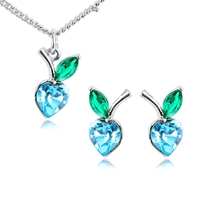 Show details for Impressive Blue Fashion Necklace and Earring Set with Low MOQ