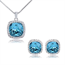 Show details for Great Swarovski Element Platinum Plated Necklace and Earring Set