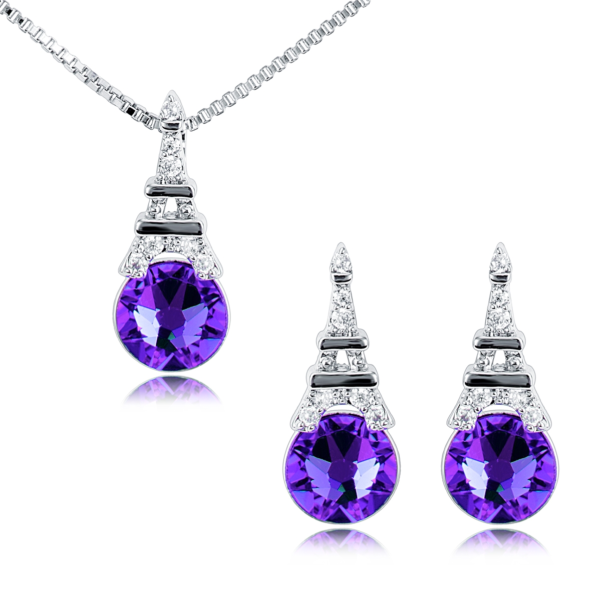 Affordable Platinum Plated Casual Necklace and Earring Set from Trust ...