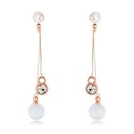 Picture of Purchase Rose Gold Plated White Dangle Earrings Exclusive Online