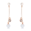 Show details for Purchase Rose Gold Plated White Dangle Earrings Exclusive Online