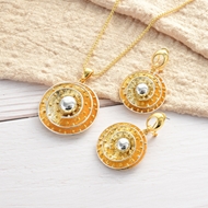 Picture of Impressive Gold Plated Dubai Necklace and Earring Set with Low MOQ