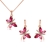 Picture of Rose Gold Plated Pink Necklace and Earring Set for Her