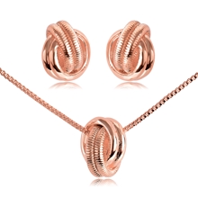 Show details for Classic Rose Gold Plated Necklace and Earring Set Online Only