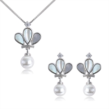 Show details for Hot Selling White Classic Necklace and Earring Set from Top Designer