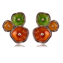 Show details for Classic Rose Gold Plated Stud Earrings of Original Design