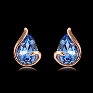 Picture of Brand New Blue Platinum Plated Stud Earrings with SGS/ISO Certification