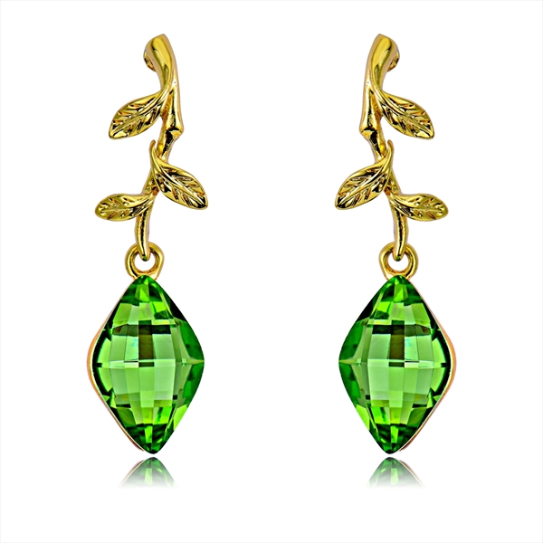 Picture of Bulk Gold Plated Green Dangle Earrings Exclusive Online