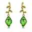 Show details for Bulk Gold Plated Green Dangle Earrings Exclusive Online