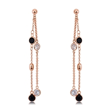 Show details for Unique Artificial Crystal Rose Gold Plated Dangle Earrings