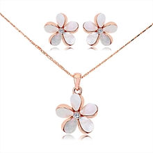 Show details for Bulk Rose Gold Plated Zinc Alloy Necklace and Earring Set with No-Risk Return