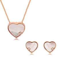 Show details for Pretty Shell Classic Necklace and Earring Set