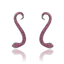 Show details for Copper or Brass Cubic Zirconia Stud Earrings from Certified Factory