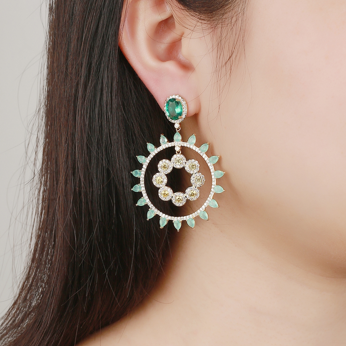 Luxury Copper or Brass Dangle Earrings with Beautiful Craftmanship