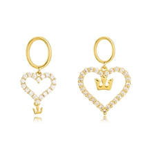 Show details for Origninal Love & Heart Gold Plated Dangle Earrings