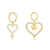 Picture of Origninal Love & Heart Gold Plated Dangle Earrings