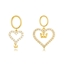Show details for Origninal Love & Heart Gold Plated Dangle Earrings