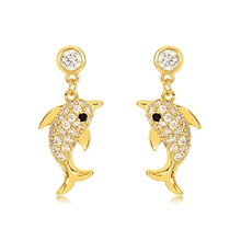 Show details for Hypoallergenic Gold Plated Copper or Brass Dangle Earrings with Easy Return