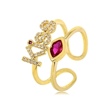 Show details for Popular Cubic Zirconia Copper or Brass Adjustable Ring