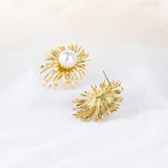 Picture of Inexpensive Gold Plated Copper or Brass Big Stud Earrings from Reliable Manufacturer